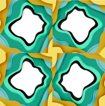 Vector decorative background. Abstract web template with cut out 3d paper イラスト素材