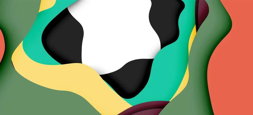 Vector decorative background. Abstract web template with cut out 3d paper 스톡 일러스트