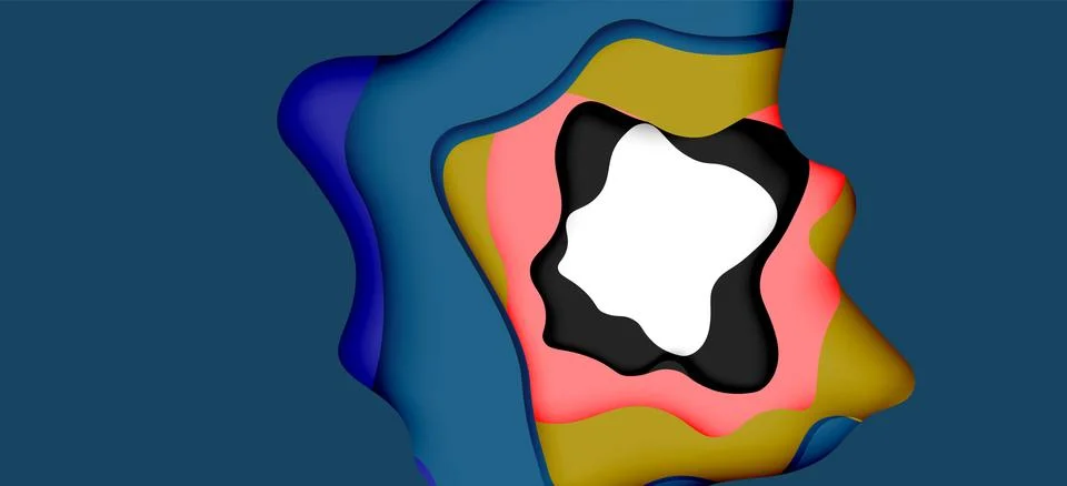 Vector decorative background. Abstract web template with cut out 3d paper Illustrazione stock