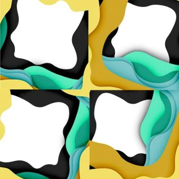 Vector decorative background. Abstract web template with cut out 3d paper Stock Illustration