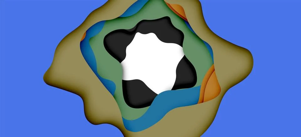 Vector decorative background. Abstract web template with cut out 3d paper 스톡 일러스트