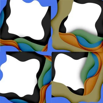 Vector decorative background. Abstract web template with cut out 3d paper Stock Illustration
