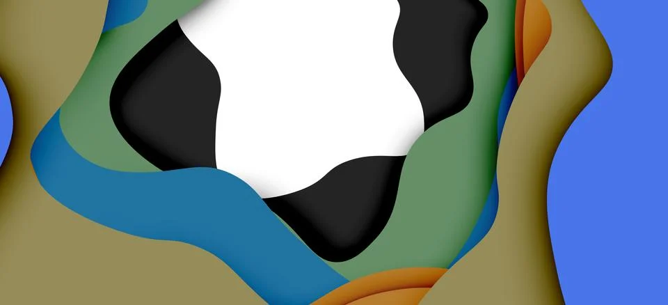 Vector decorative background. Abstract web template with cut out 3d paper Stock Illustration