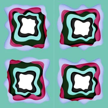 Vector decorative background. Abstract web template with cut out 3d paper 스톡 일러스트