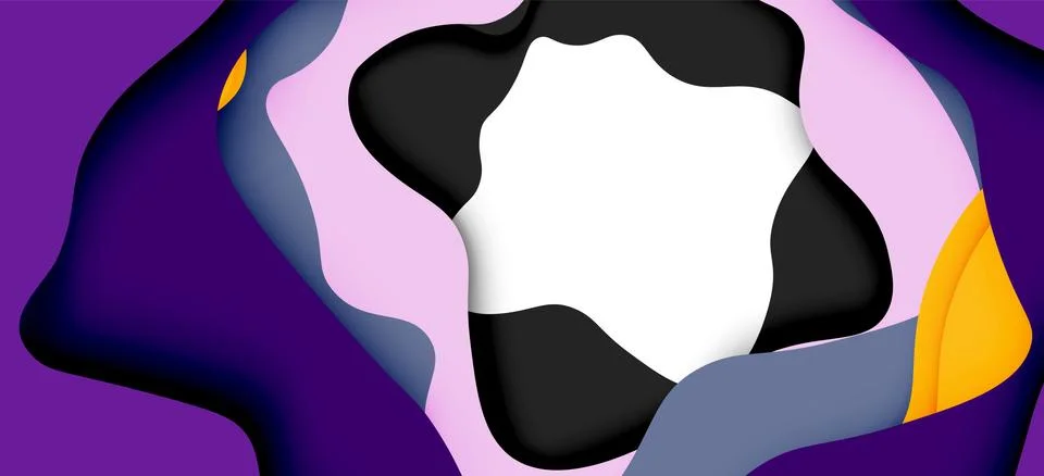 Vector decorative background. Abstract web template with cut out 3d paper Stock Illustration