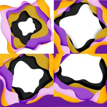 Vector decorative background. Abstract web template with cut out 3d paper 스톡 일러스트