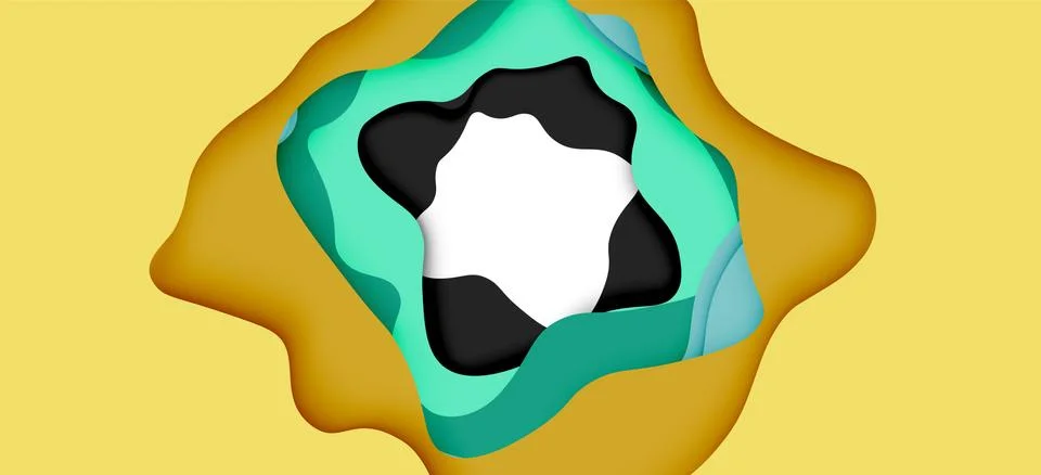 Vector decorative background. Abstract web template with cut out 3d paper 스톡 일러스트
