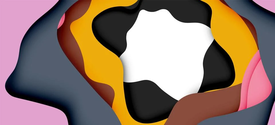 Vector decorative background. Abstract web template with cut out 3d paper Illustrazione stock