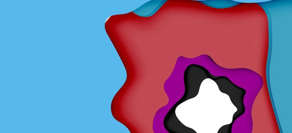 Vector decorative background. Abstract web template with cut out 3d paper 스톡 일러스트