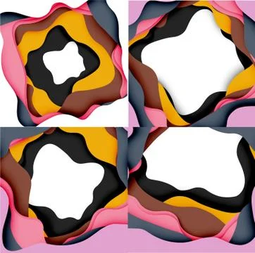 Vector decorative background. Abstract web template with cut out 3d paper Illustrazione stock