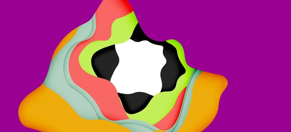 Vector decorative background. Abstract web template with cut out 3d paper Stock Illustration