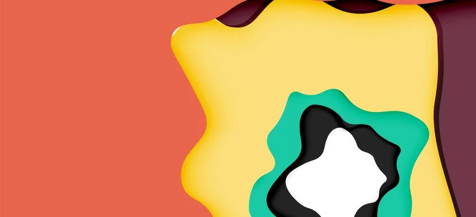 Vector decorative background. Abstract web template with cut out 3d paper Stock Illustration