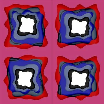 Vector decorative background. Abstract web template with cut out 3d paper 스톡 일러스트