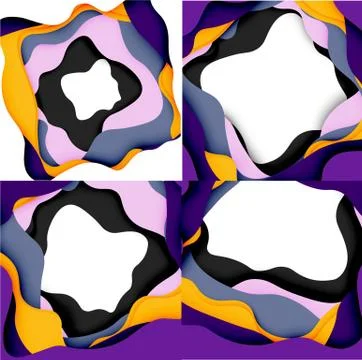 Vector decorative background. Abstract web template with cut out 3d paper 스톡 일러스트