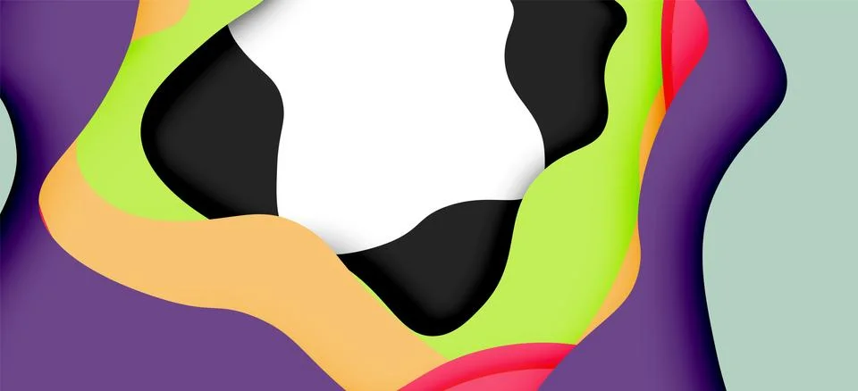 Vector decorative background. Abstract web template with cut out 3d paper 스톡 일러스트
