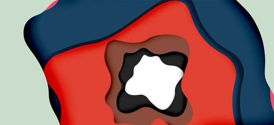 Vector decorative background. Abstract web template with cut out 3d paper 스톡 일러스트