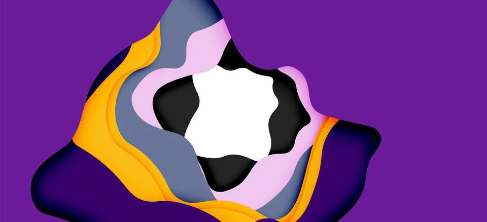 Vector decorative background. Abstract web template with cut out 3d paper Stock Illustration