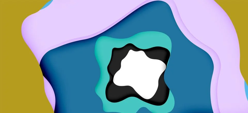 Vector decorative background. Abstract web template with cut out 3d paper Stock Illustration