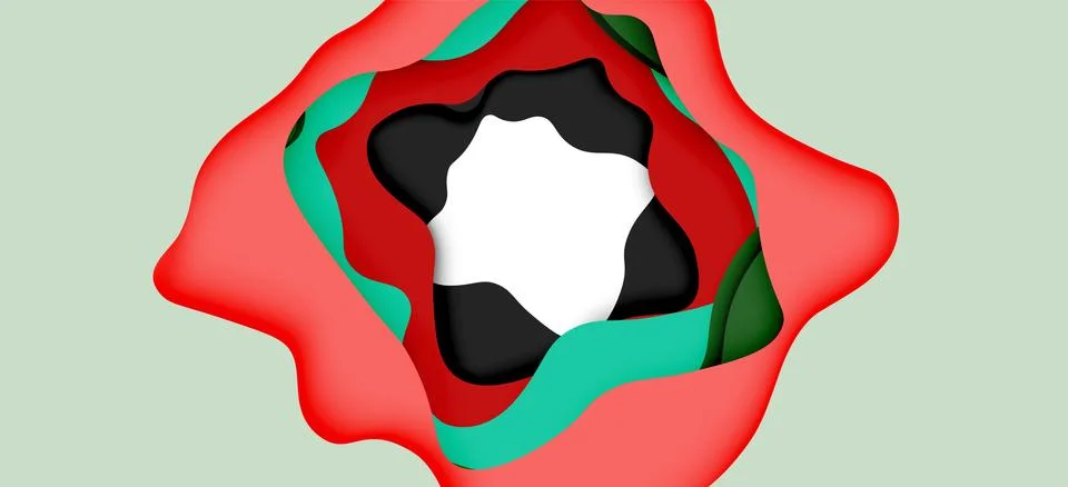 Vector decorative background. Abstract web template with cut out 3d paper Stock Illustration
