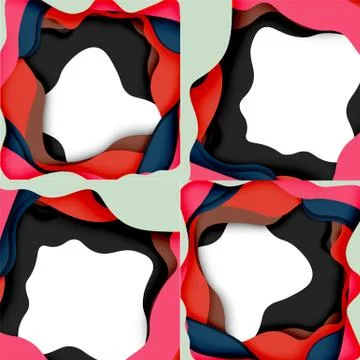 Vector decorative background. Abstract web template with cut out 3d paper Stock Illustration