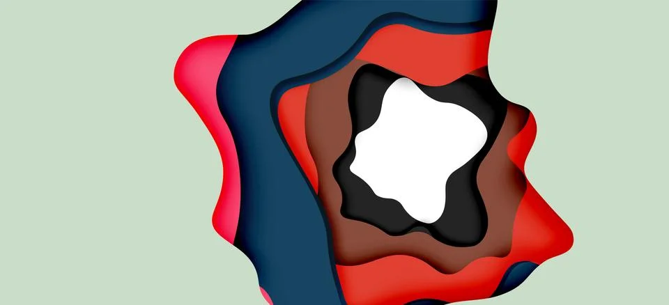Vector decorative background. Abstract web template with cut out 3d paper 스톡 일러스트