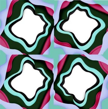 Vector decorative background. Abstract web template with cut out 3d paper Stock Illustration