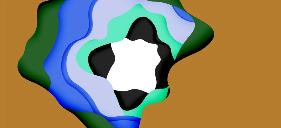 Vector decorative background. Abstract web template with cut out 3d paper 스톡 일러스트