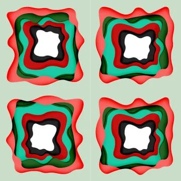 Vector decorative background. Abstract web template with cut out 3d paper 스톡 일러스트