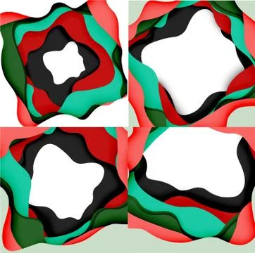 Vector decorative background. Abstract web template with cut out 3d paper Stock Illustration