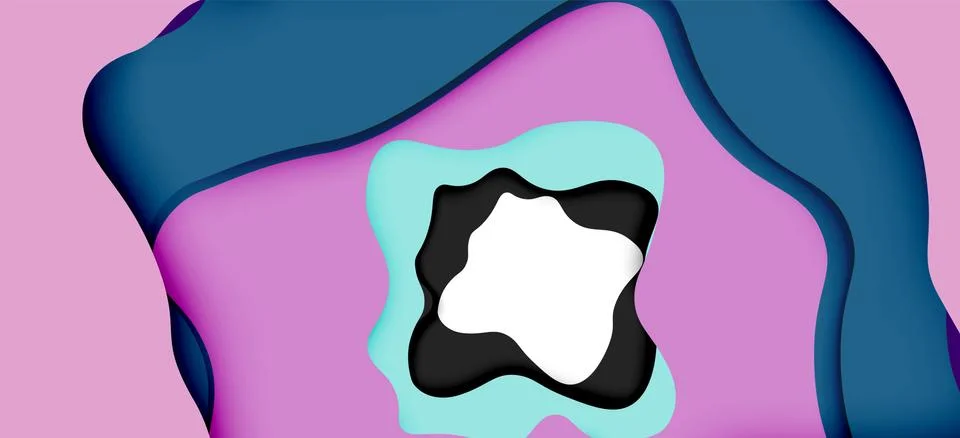 Vector decorative background. Abstract web template with cut out 3d paper 스톡 일러스트