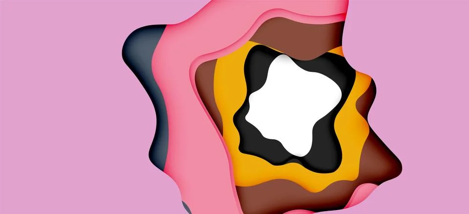 Vector decorative background. Abstract web template with cut out 3d paper 스톡 일러스트