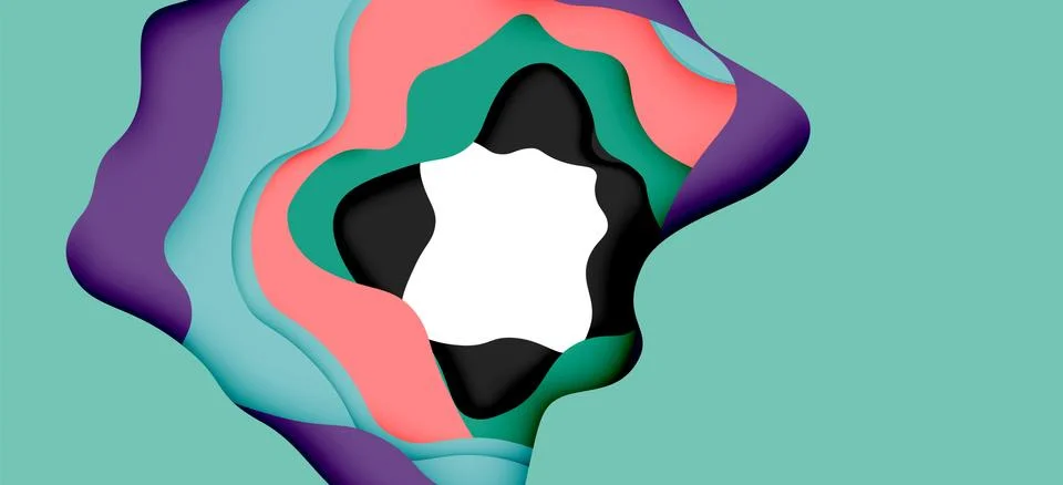 Vector decorative background. Abstract web template with cut out 3d paper Stock Illustration