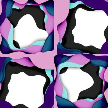 Vector decorative background. Abstract web template with cut out 3d paper 스톡 일러스트