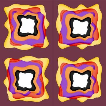 Vector decorative background. Abstract web template with cut out 3d paper Stock Illustration