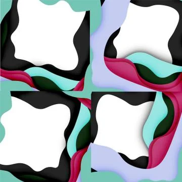 Vector decorative background. Abstract web template with cut out 3d paper 스톡 일러스트