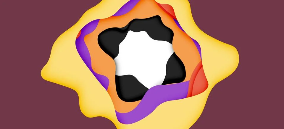 Vector decorative background. Abstract web template with cut out 3d paper 스톡 일러스트