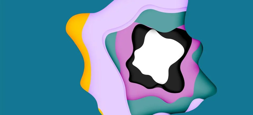 Vector decorative background. Abstract web template with cut out 3d paper 스톡 일러스트
