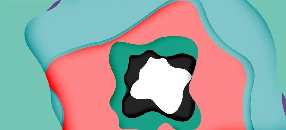Vector decorative background. Abstract web template with cut out 3d paper 스톡 일러스트