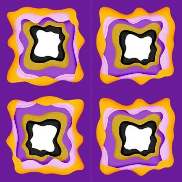 Vector decorative background. Abstract web template with cut out 3d paper Illustrazione stock