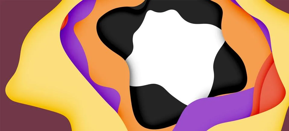 Vector decorative background. Abstract web template with cut out 3d paper イラスト素材