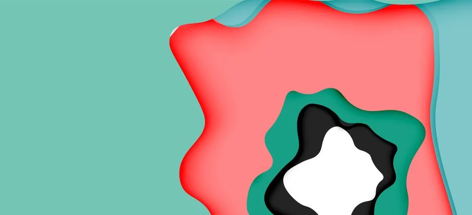 Vector decorative background. Abstract web template with cut out 3d paper 스톡 일러스트