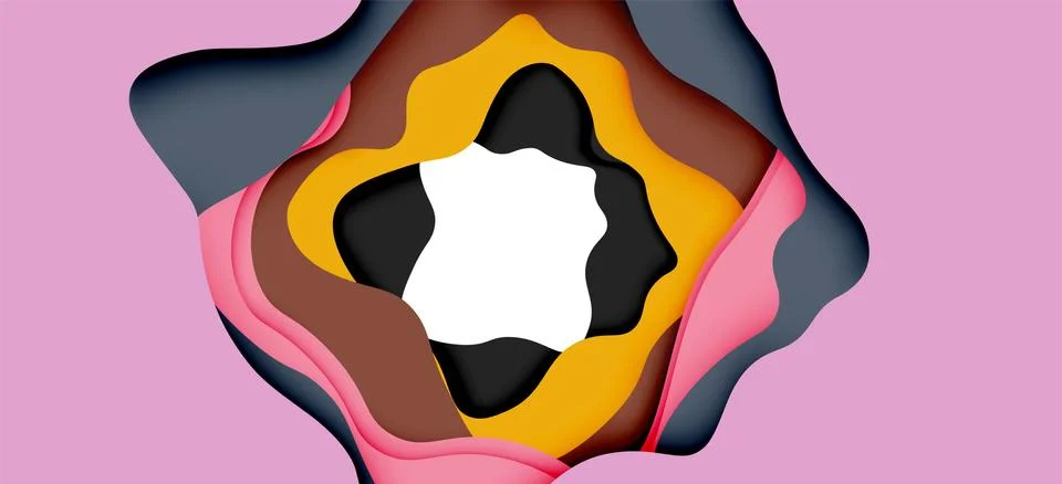 Vector decorative background. Abstract web template with cut out 3d paper 스톡 일러스트