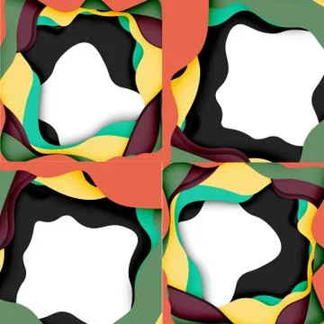 Vector decorative background. Abstract web template with cut out 3d paper 스톡 일러스트