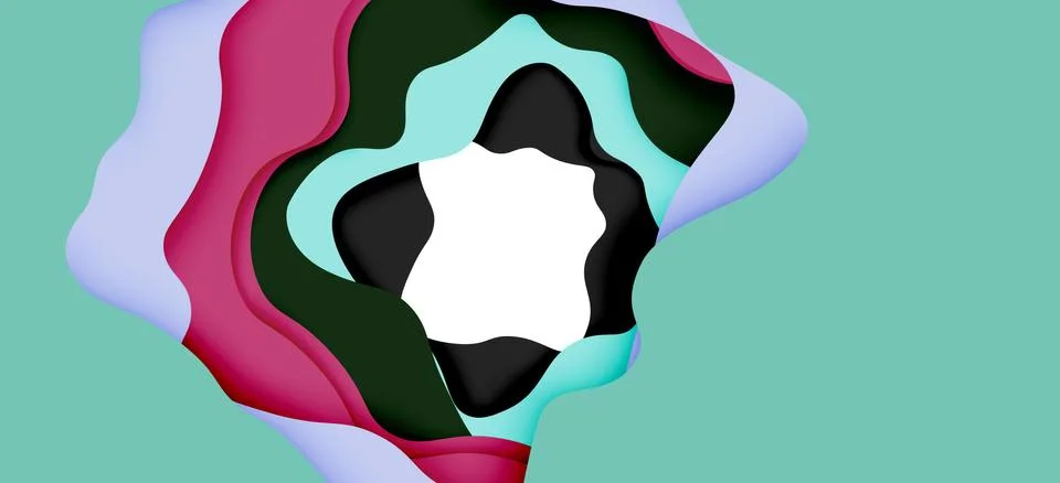 Vector decorative background. Abstract web template with cut out 3d paper 스톡 일러스트