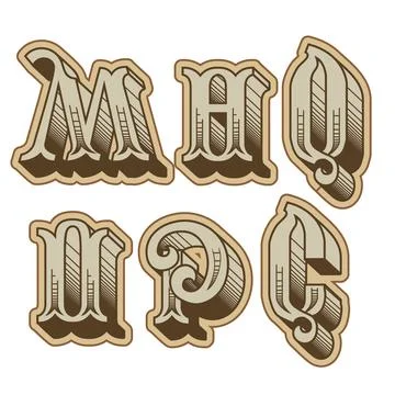 Vector decorative cyrillic font Illustrazione stock