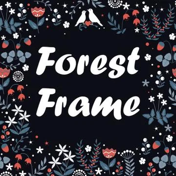 Vector decorative floral frame. Spring elements 스톡 일러스트