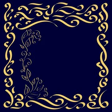 Vector decorative frame for design. Oriental style. Illustration for invitati Stock Illustration