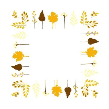 Vector decorative frame made from autumn leaves. Stock Illustration