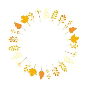 Vector decorative frame made from autumn leaves. Stock Illustration
