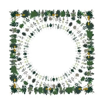 Vector decorative frame made from autumn leaves. Stock Illustration